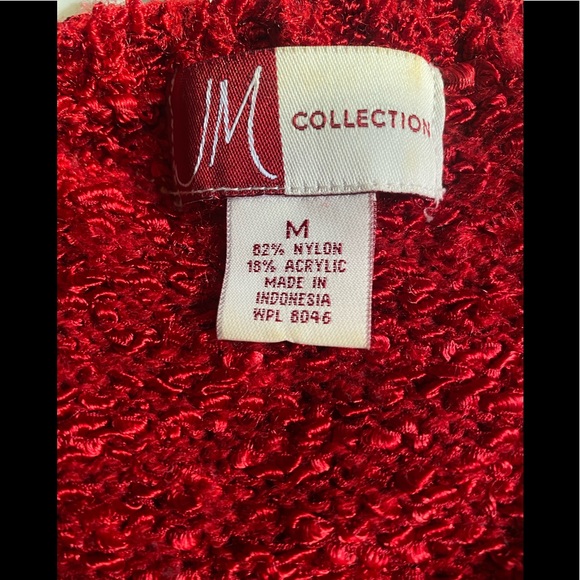 BEAUTIFUL JM COLLECTION RED V-NECK PULLOVER - Picture 3 of 3